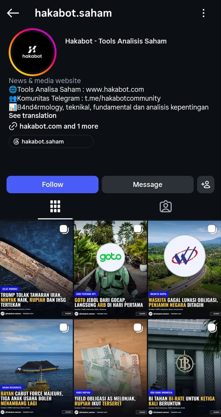 Profil HakaBot di Instagram