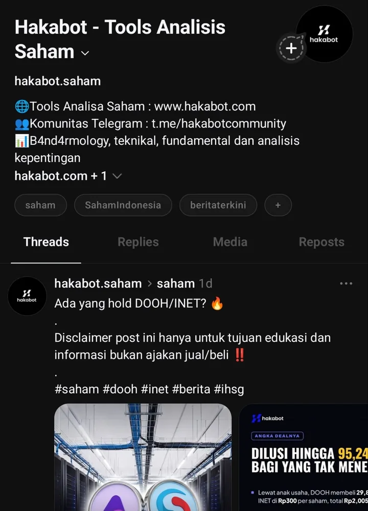 Profil HakaBot di Threads